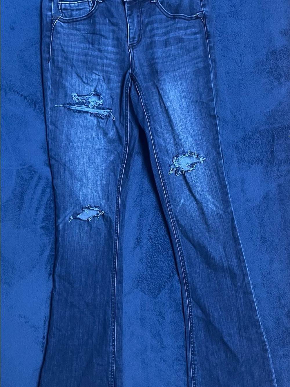Democracy Blue Distressed Bootcut Jeans